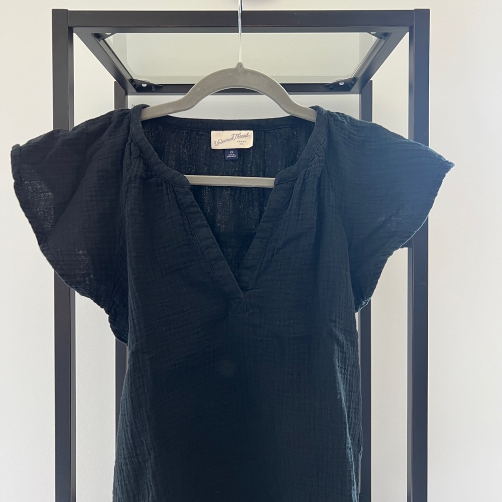 Universal Thread Black Cotton Blouse